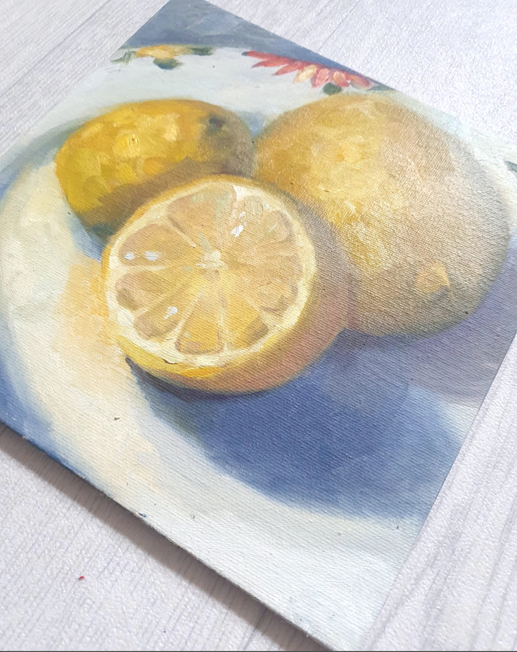 Lemons on a Flowery Plate