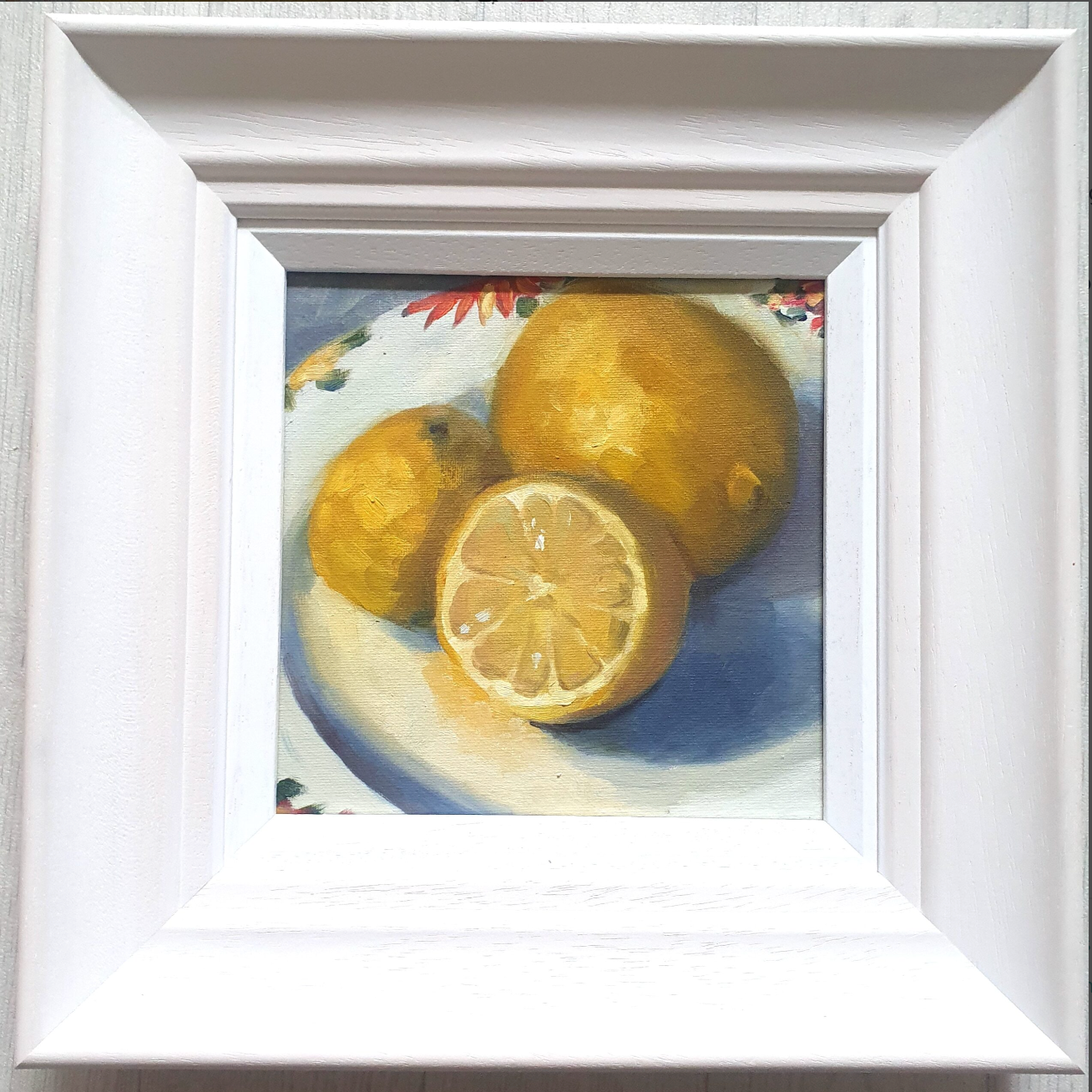 Lemons on a Flowery Plate